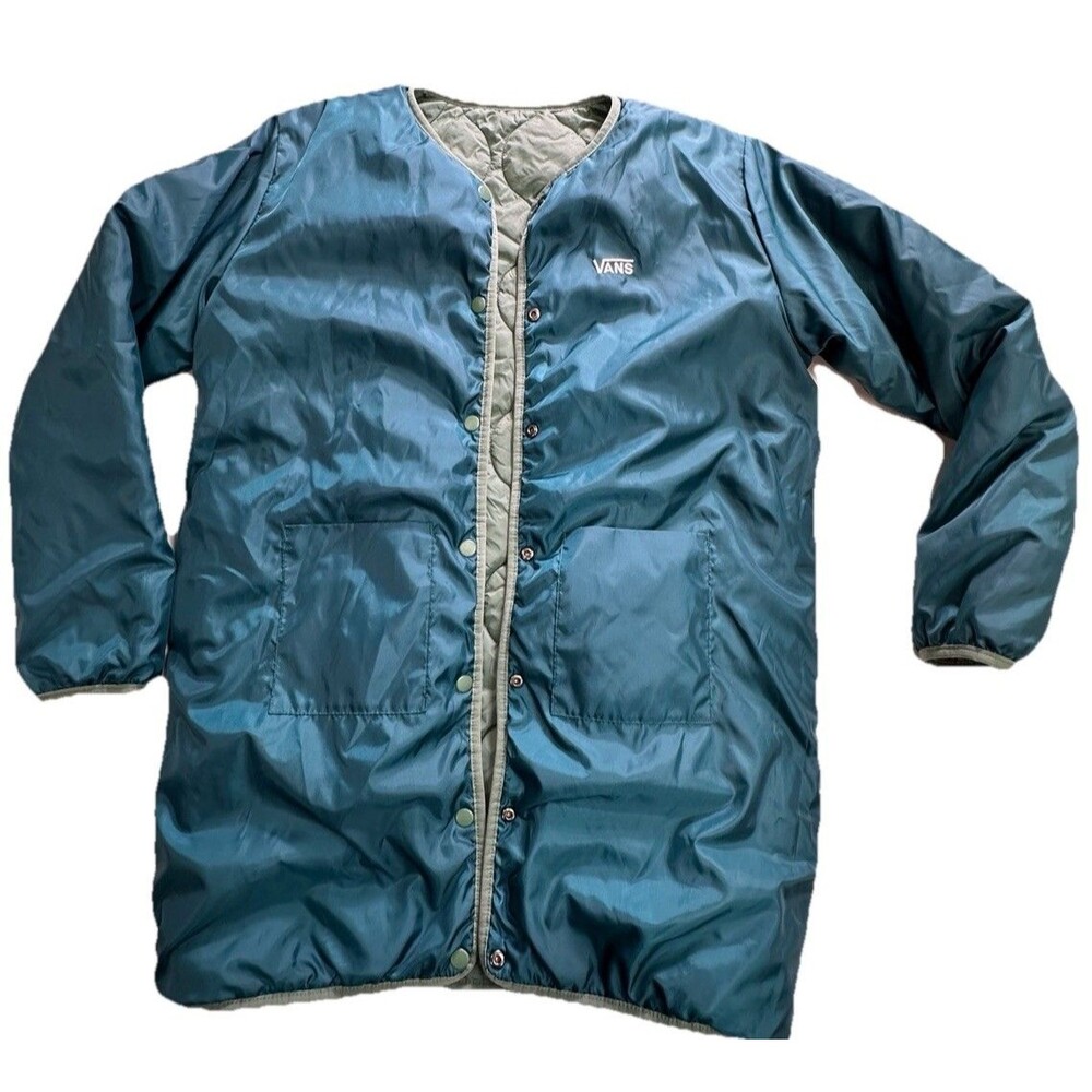 Vans Women's Oversized Long Reversible Green Jacket Size S/M Read